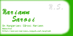 mariann sarosi business card
